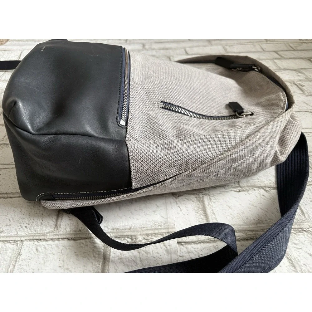 Skagen Kroyer backpack gray herringbone With Blue Leather